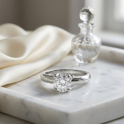 Diamond Engagement Solitaire Ring In 14k White Gold (0.85 Ct.tw.) — atelier still life