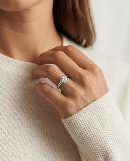 Diamond Engagement Solitaire Ring In 14k White Gold (0.85 Ct.tw.) — editorial close-up