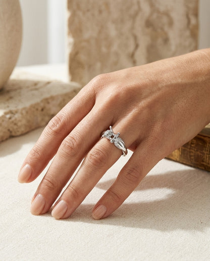 Engagement Semi Mount Ring in 14k White Gold (1/4 Ct.tw.) — portrait close