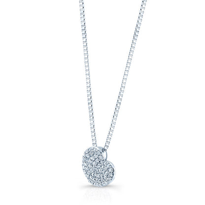 14k White Gold 0.40ctw Diamond Pave Heart Pendant