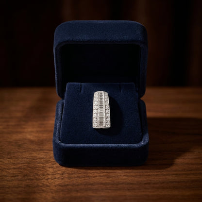 Diamond Channel Baguette Pendant In 14k White Gold (18-in Rolo Chain) — gift presentation