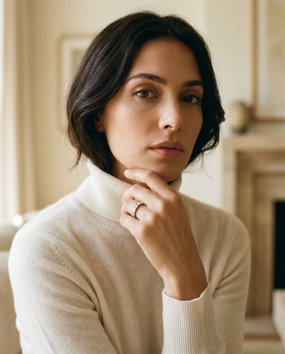 Diamond Channel Eternity Band in 14k White Gold — portrait full