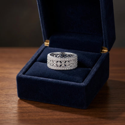 Millgrain Diamond Band In 14k White Gold (9/10 Ct. Tw.) — gift presentation