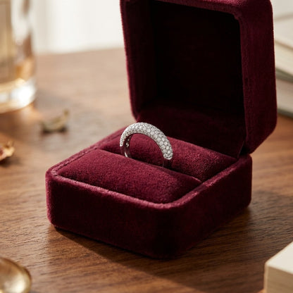 Diamond Pave Ring in 14k White Gold — velvet box