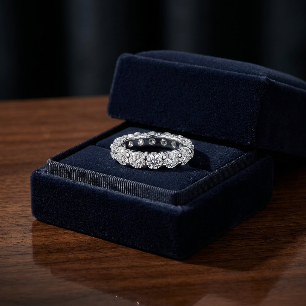 Diamond 2-3/4ctw Eternity Ring In 14k White Gold — gift presentation