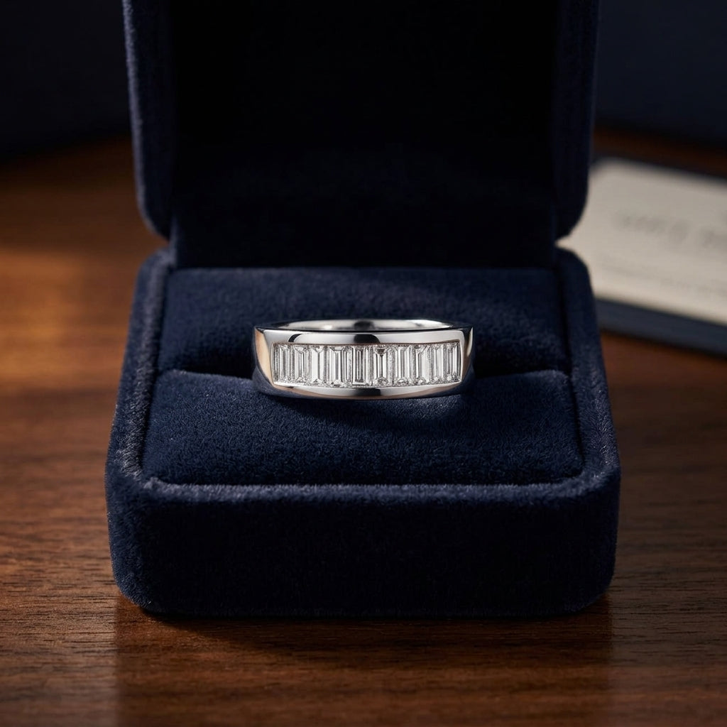 Baguette Channel Diamond Ring In 14k White Gold (9/10 Ct. Tw.) — gift presentation
