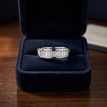 Baguette Channel Diamond Ring In 14k White Gold (9/10 Ct. Tw.) — gift presentation