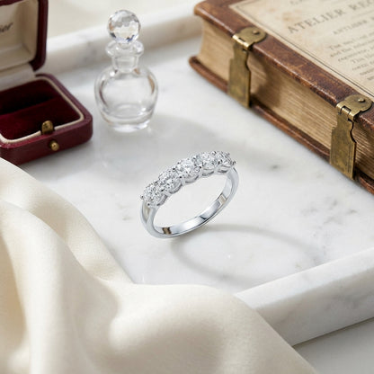 5 Stone  Diamond Band In 14k White Gold (3/4 Ct. Tw.) — atelier still life