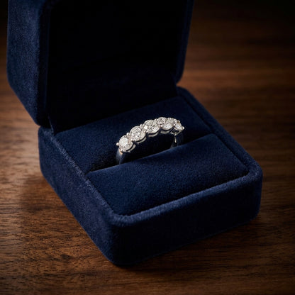 5 Stone  Diamond Band In 14k White Gold (3/4 Ct. Tw.) — gift presentation