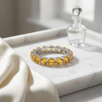 Citrine 7-stone Band 14k White Gold — atelier still life