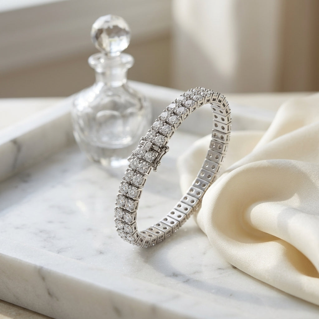 14k White Gold And 7ctw Diamonds Bracelet Ring — atelier still life