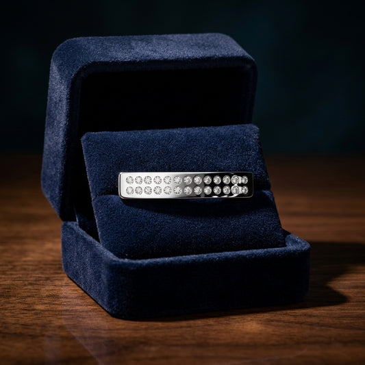 Double Row Pave Diamond Ring In 14k White Gold (1/4 Ct Tw.) — gift presentation