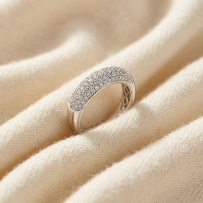 Pave Diamond Band in 14k Gold 1/4 Ct. Tw. — textile flat lay