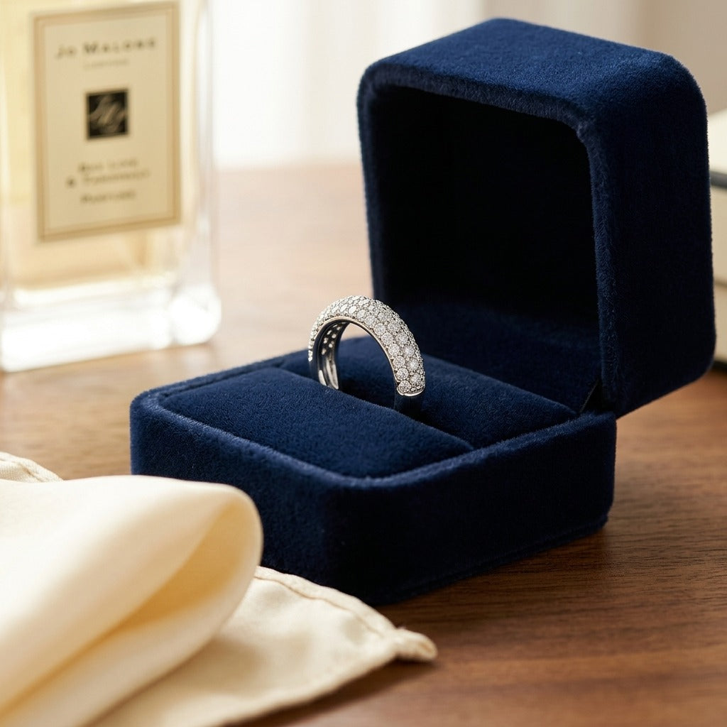 Multi Row Pave Diamond Band in 14k Gold (3/4 Ct. Tw.) — velvet box