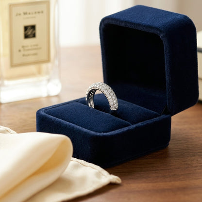 Multi Row Pave Diamond Band in 14k Gold (3/4 Ct. Tw.) — velvet box