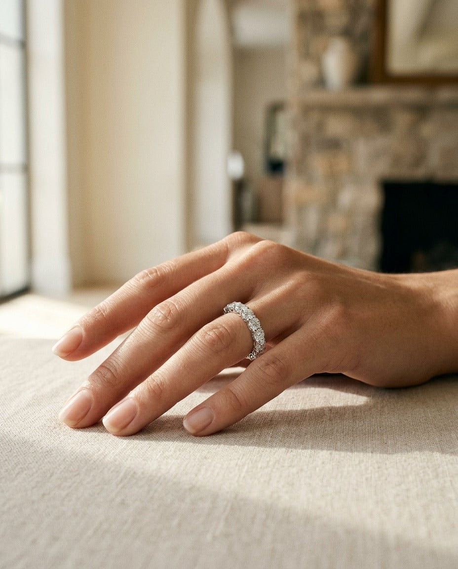 Diamond 2-5/8ctw Eternity Ring In 14k White Gold — portrait close