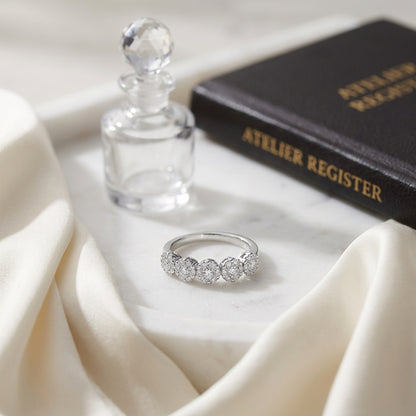 Diamond Cluster 5-stone Ring In 14k White Gold — atelier still life