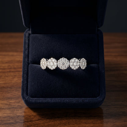 Diamond Cluster 5-stone Ring In 14k White Gold — gift presentation