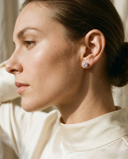 Diamond 4-Prong Round Studs 14k White Gold — portrait close
