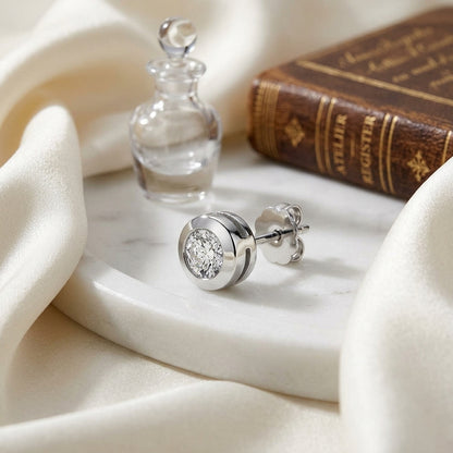Diamond Bezel Stud Earrings (1/2 Ct. Tw.) — atelier still life