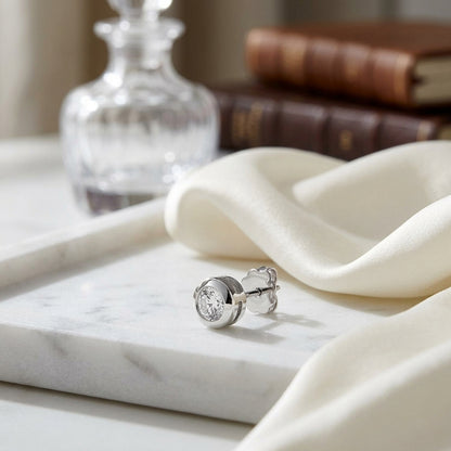 14k White Gold 5/8ct Tdw Diamond Round Stud Earrings (h-i, I1-i2) — atelier still life