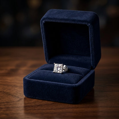 Diamond Princess Cut Stud Earrings In 14k White Gold (1.40 Ctw) — gift presentation
