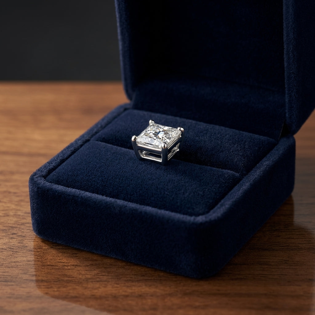 Princess Cut Diamond Stud Earrings In 14k White Gold (2 Ct.tw.) — gift presentation