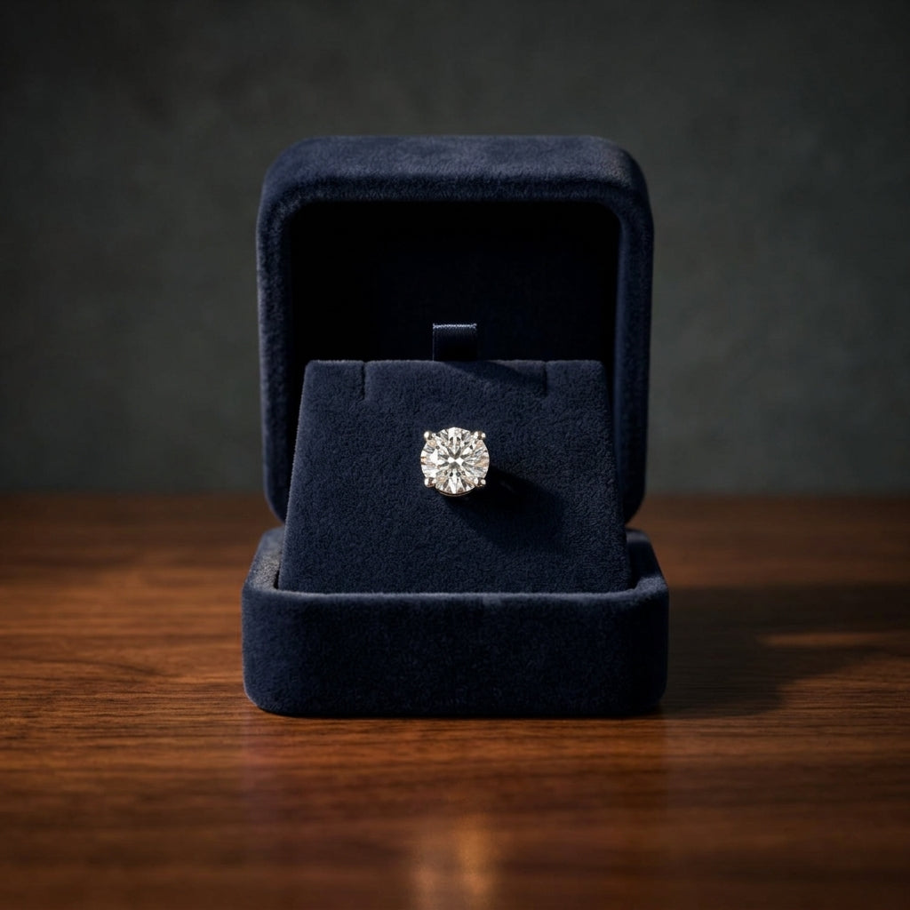 14k White Gold 4-prong Round Diamond Stud Earrings 0.50 Ct. Tw. (i, Vs2) — gift presentation
