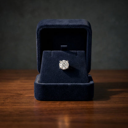 14k White Gold 4-prong Round Diamond Stud Earrings 0.50 Ct. Tw. (i, Vs2) — gift presentation