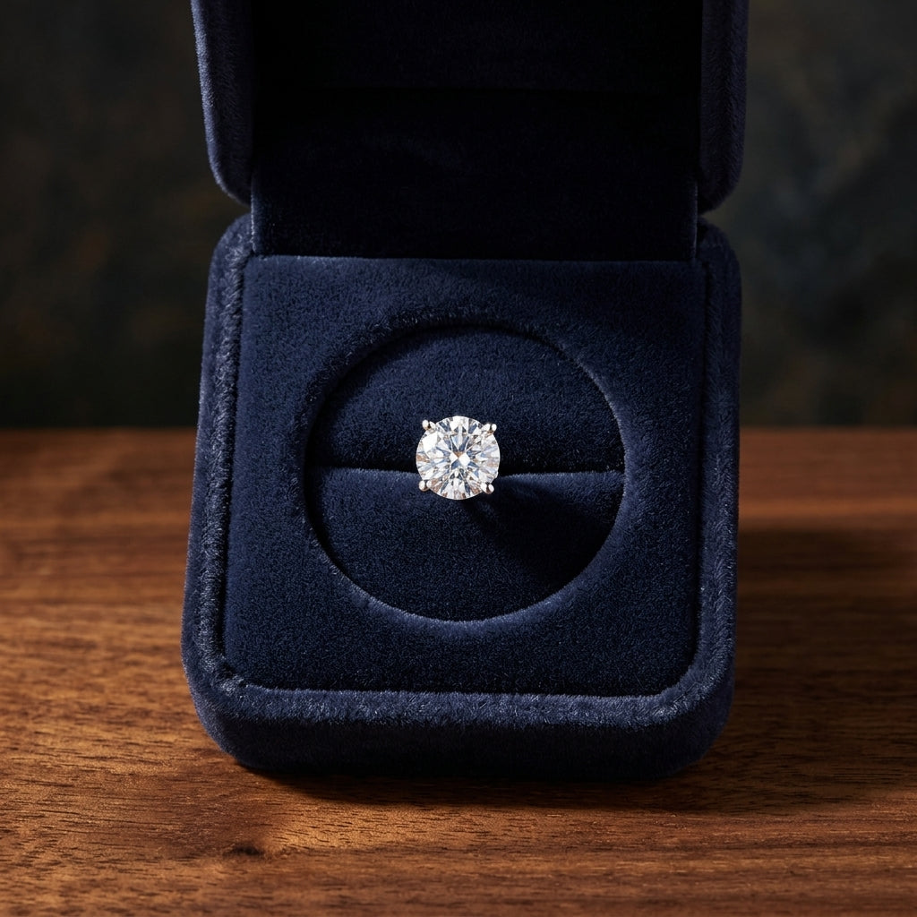 Round Diamond Stud Earrings With 4-prong Baskets And Screwbacks In 14k White Gold (1.42ctw) — gift presentation