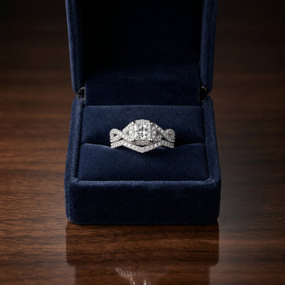 Diamond Bridal Set In 14k White Gold (1 Ct.tw.) — gift presentation