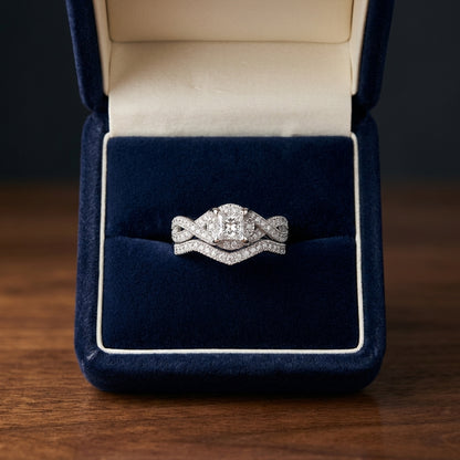 Diamond Bridal Set Semi In 14k White Gold (1/2ct.tw.) — gift presentation