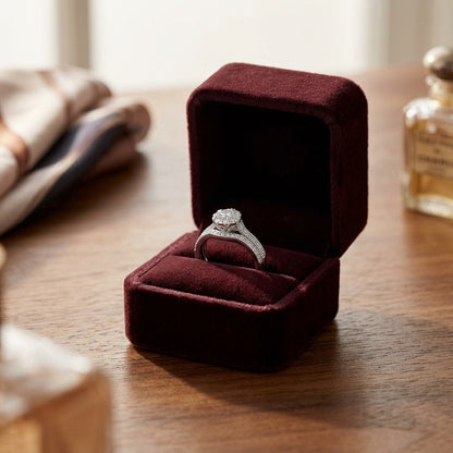 Diamond Filligree Trellis Eng Ring In 14k White Gold — velvet box