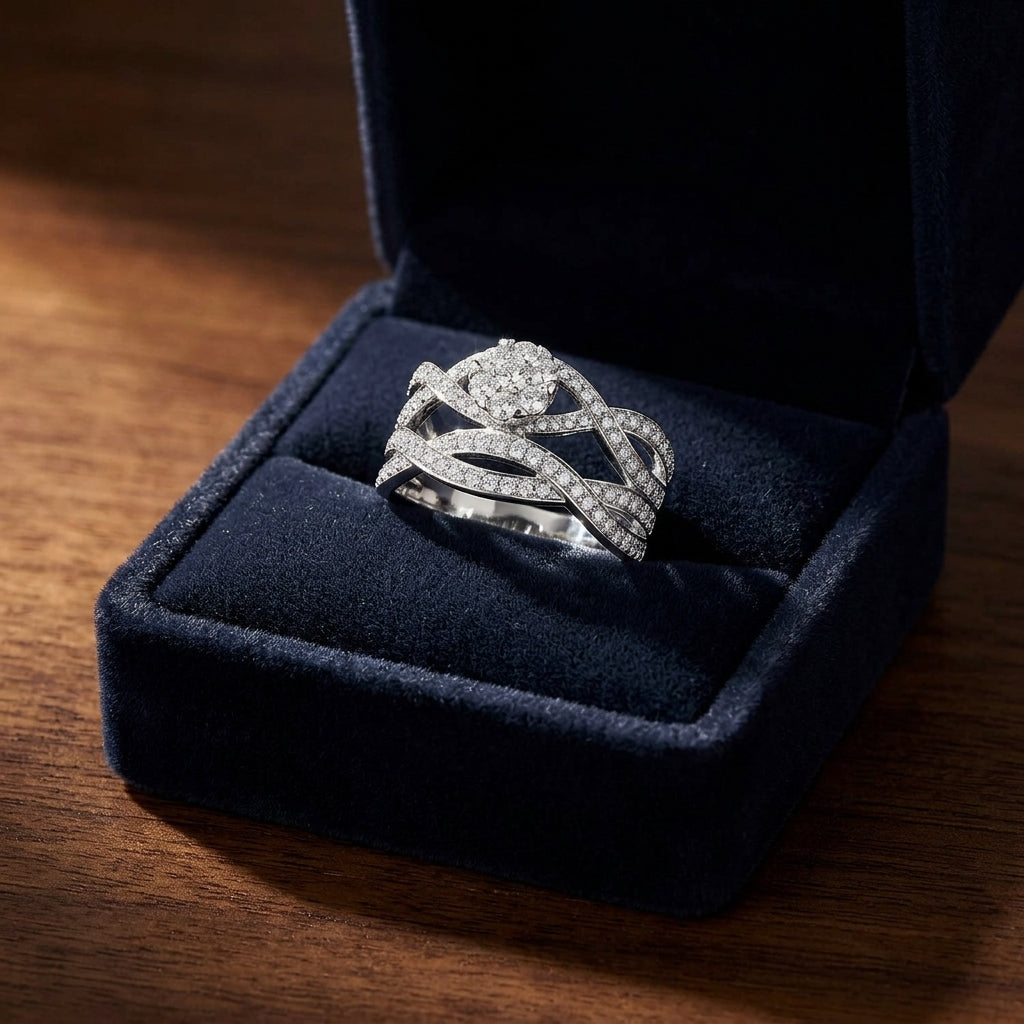 Diamond Infinity Band In 14k White Gold — gift presentation