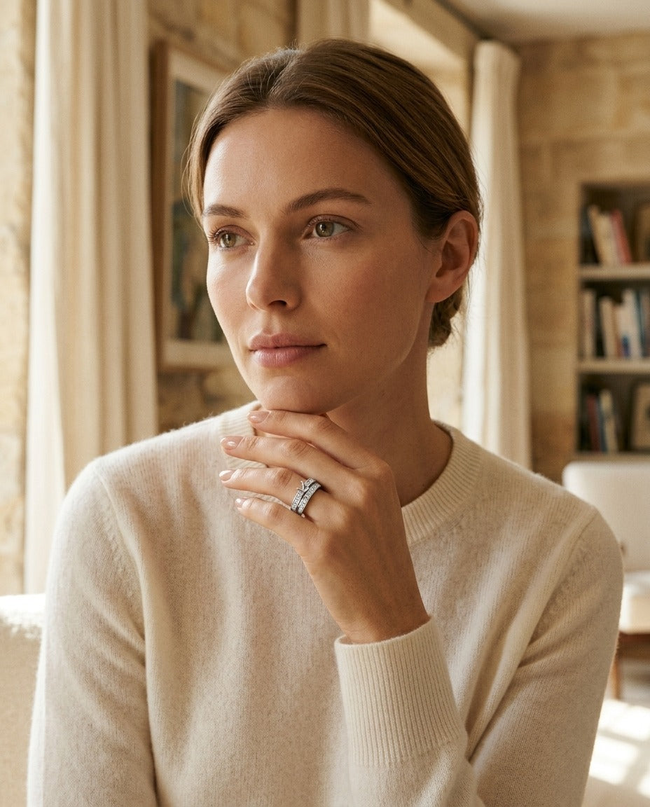 Princess Diamond Channel Wedding Set Semi-Mount with 1/2ct Princess Head in 14k White Gold — portrait full
