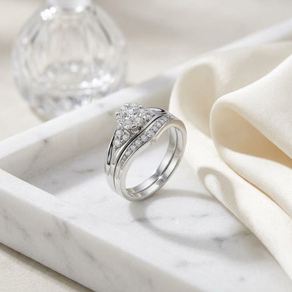 Diamond Chevron Wed Set In 14k White Gold — atelier still life