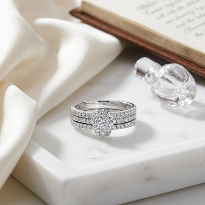 Diamond Pave Double Row Band In 14k White Gold — atelier still life