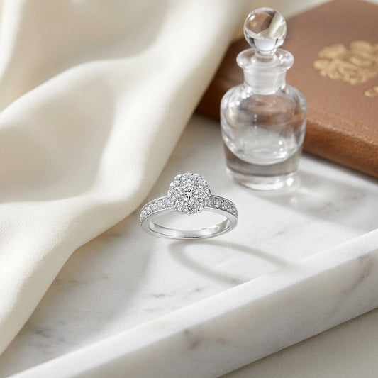 Coronet 2-1/2ct Equiv Bridal Set 14k White Gold — atelier still life