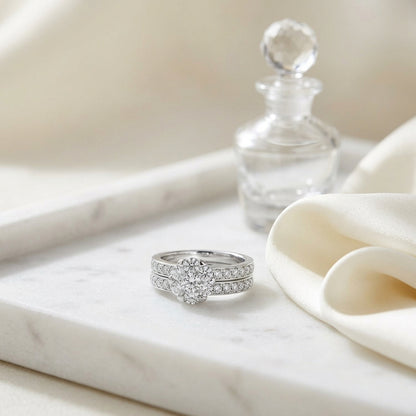 Diamond Bridal Set In 14k White Gold (1 Ct. Tw.) — atelier still life