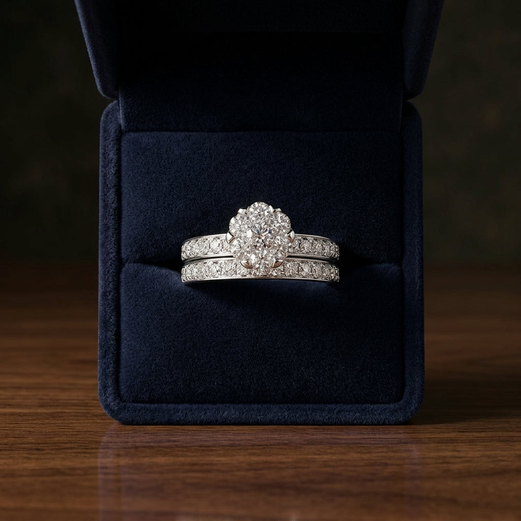 Diamond Bridal Set In 14k White Gold (1 Ct. Tw.) — gift presentation