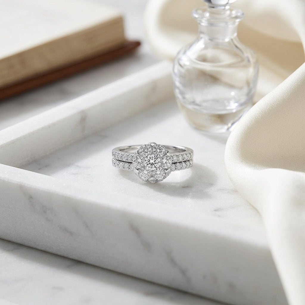 Diamond Pave Eng Ring In 14k White Gold — atelier still life