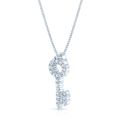 Diamond Key Pendant In 14k White Gold (1/4 Ct.tw.)