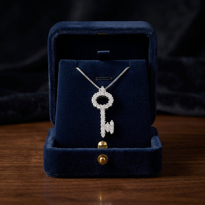 Diamond Key Pendant In 14k White Gold (1/4 Ct.tw.) — gift presentation