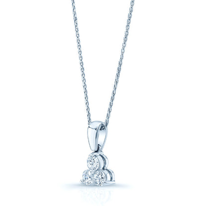 Diamond Flower Pendant 14k White Gold