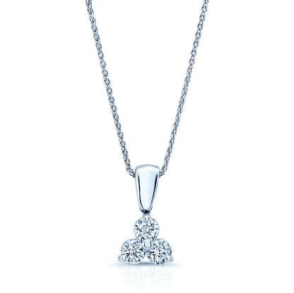 Diamond Flower Pendant 14k White Gold