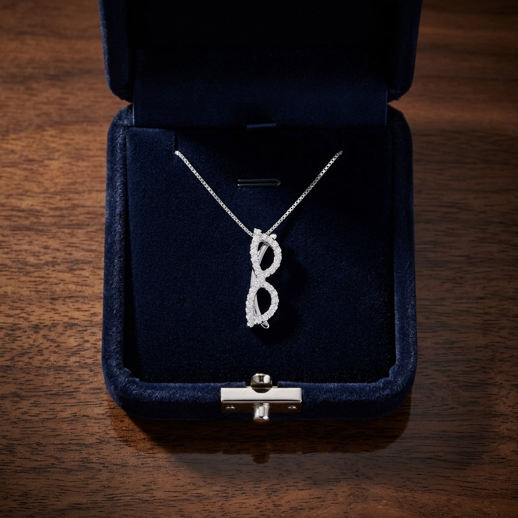 14k White Gold 1/6ct Tdw Diamond Cat Eye Pendant (h-i, Vs1-vs2) — gift presentation