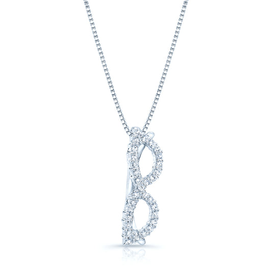 14k White Gold 1/6ct Tdw Diamond Cat Eye Pendant (h-i, Vs1-vs2)