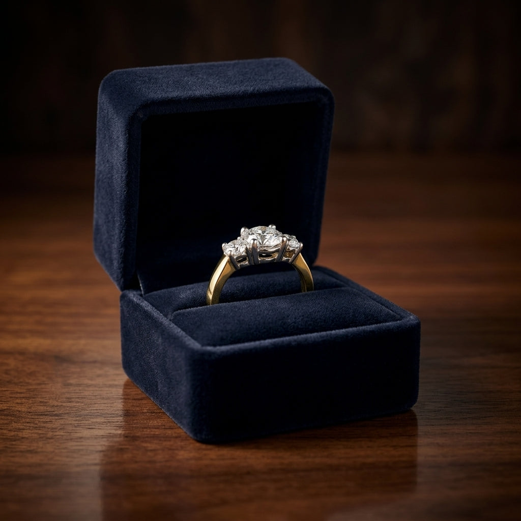 3 Stone Diamond Band In 14k White Gold (1  1/5 Ct.tw.) — gift presentation