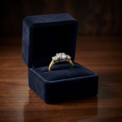 3 Stone Diamond Band In 14k White Gold (1  1/5 Ct.tw.) — gift presentation