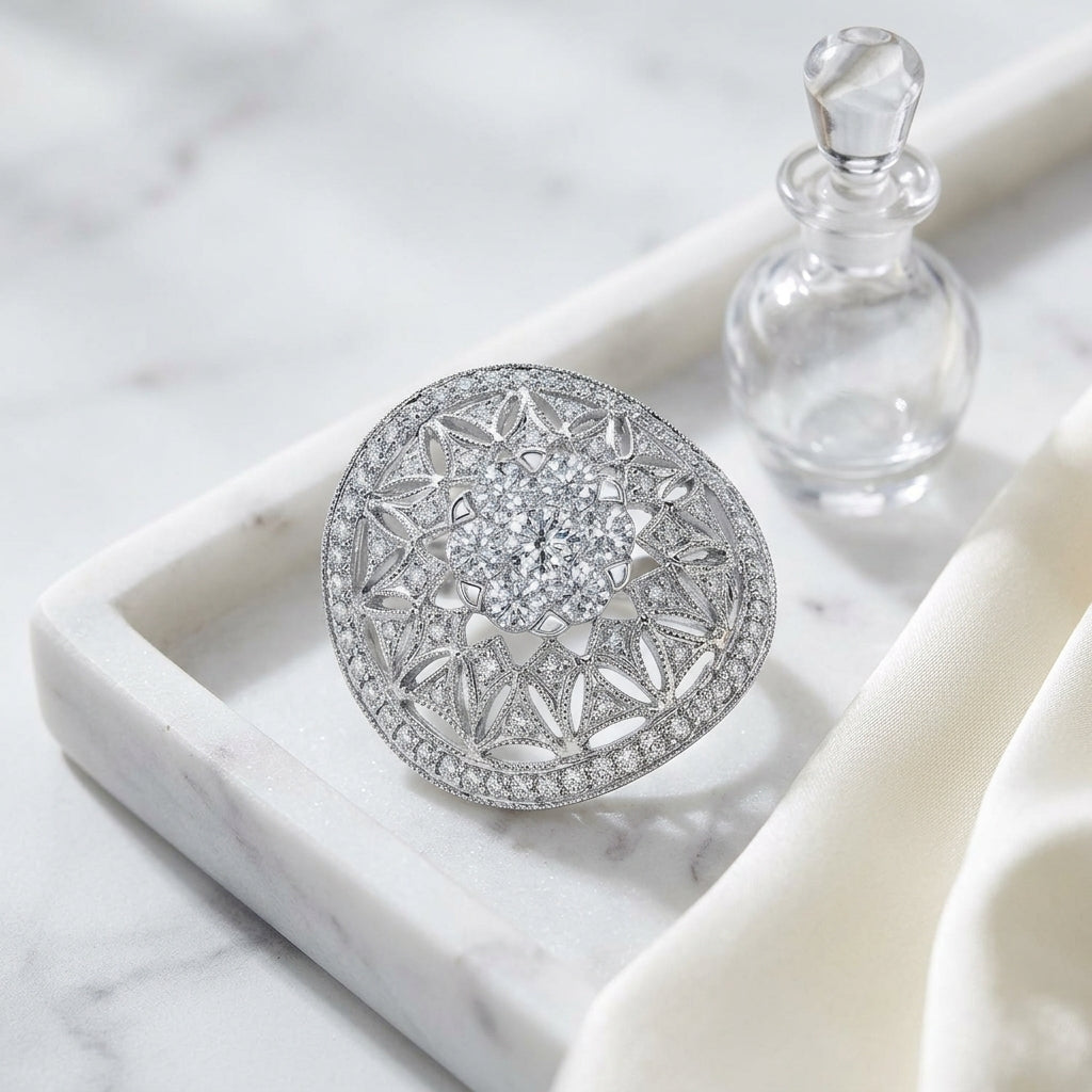 Diamond Small Mandala Ring In 14k White Gold - Missing Amazon Video — atelier still life